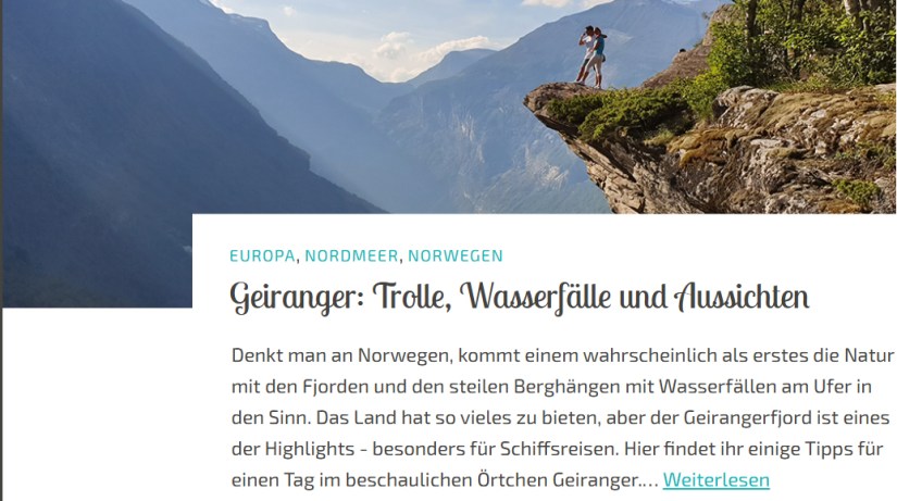 Geirangerfjord Blogbeitrag